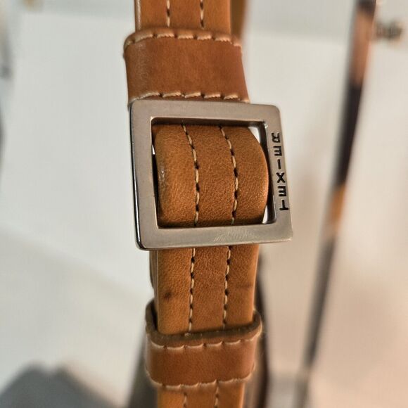 Vintage Texier Tan Leather Shoulder Bag‎ Zip Inner Pocket Single Handle France - Picture 8 of 11